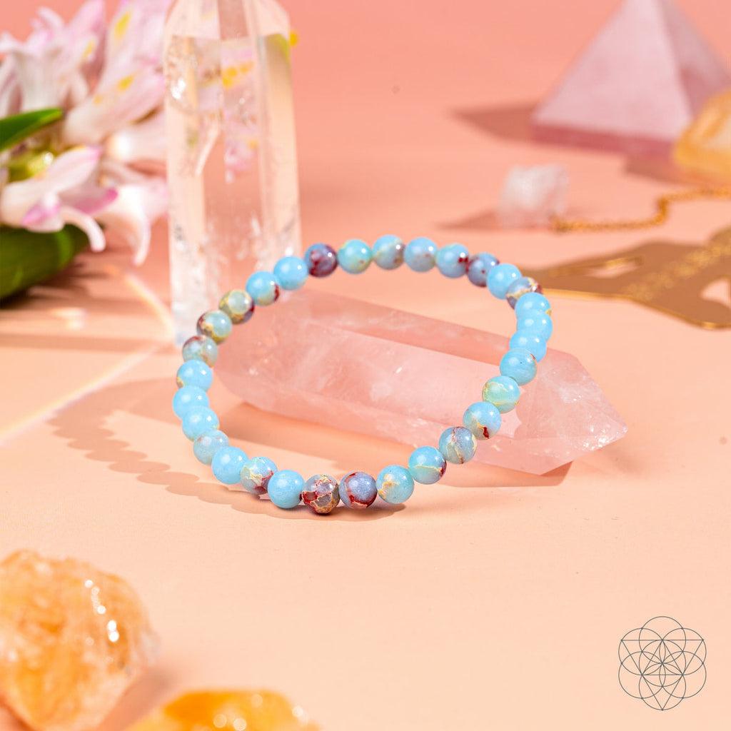Empath’s Shield Bracelet – Aqua Terra Jasper 6mm