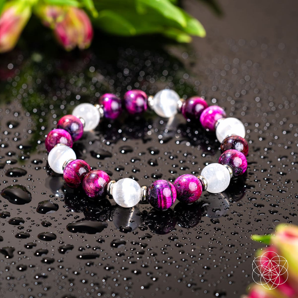 Shape Your Future Bracelet – Pink Galaxy Tiger’s Eye