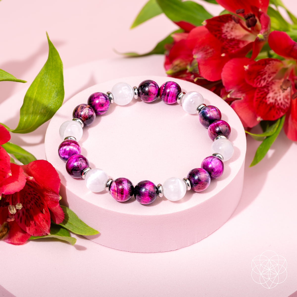 Shape Your Future Bracelet – Pink Galaxy Tiger’s Eye