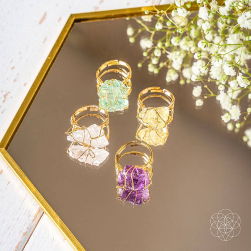 Anti-Stress Crystal Ring Set
