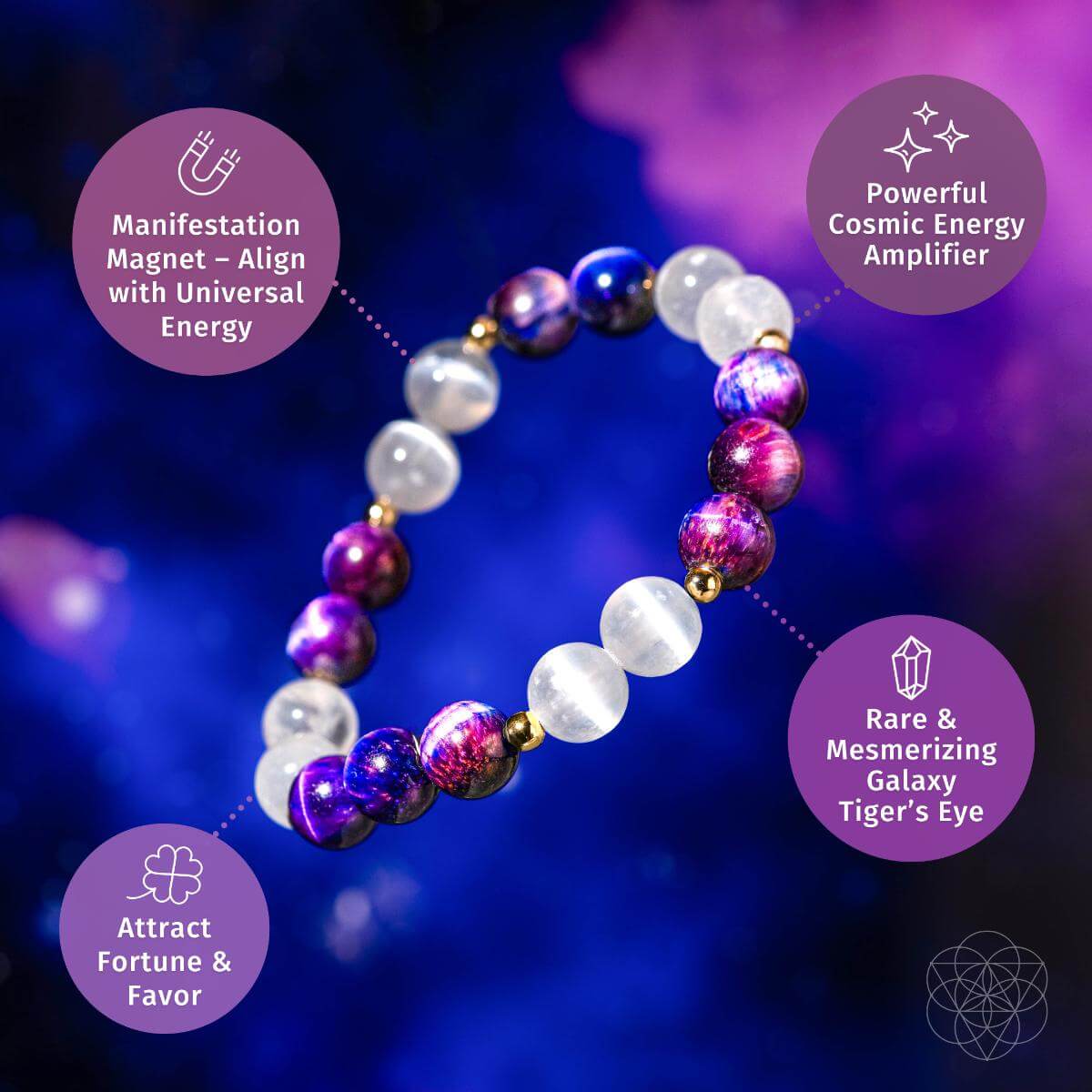 Cosmic Energy Amplifier - Galaxy Tiger's Eye Bracelet
