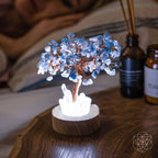 Guardian Angel Tree Lamp – Aquamarine & Quartz
