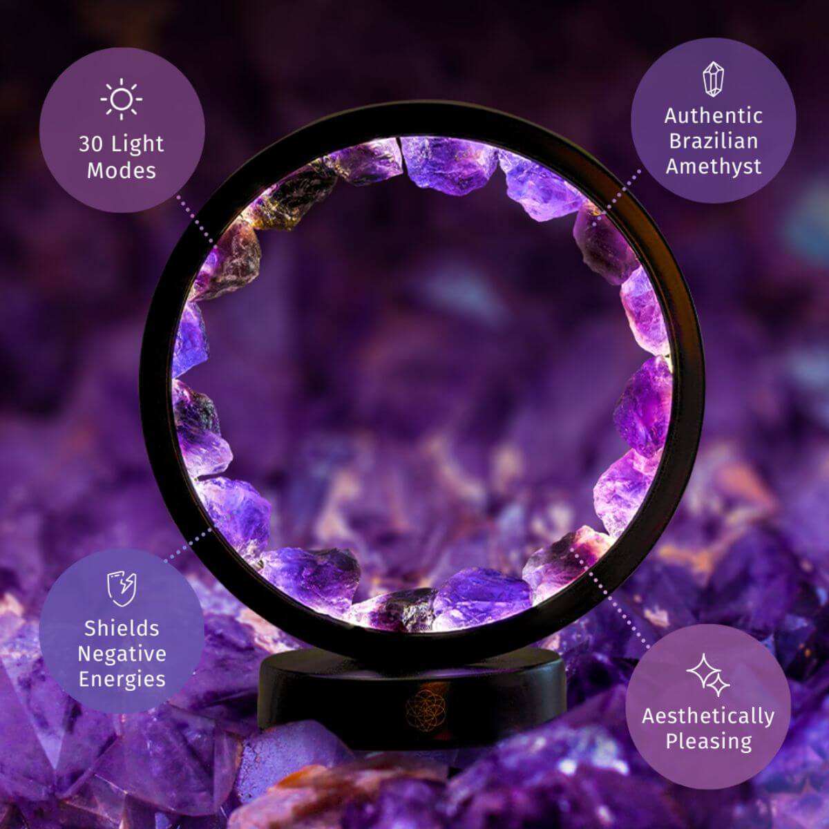 I Am At Peace — Spiritual Protection Amethyst Lamp