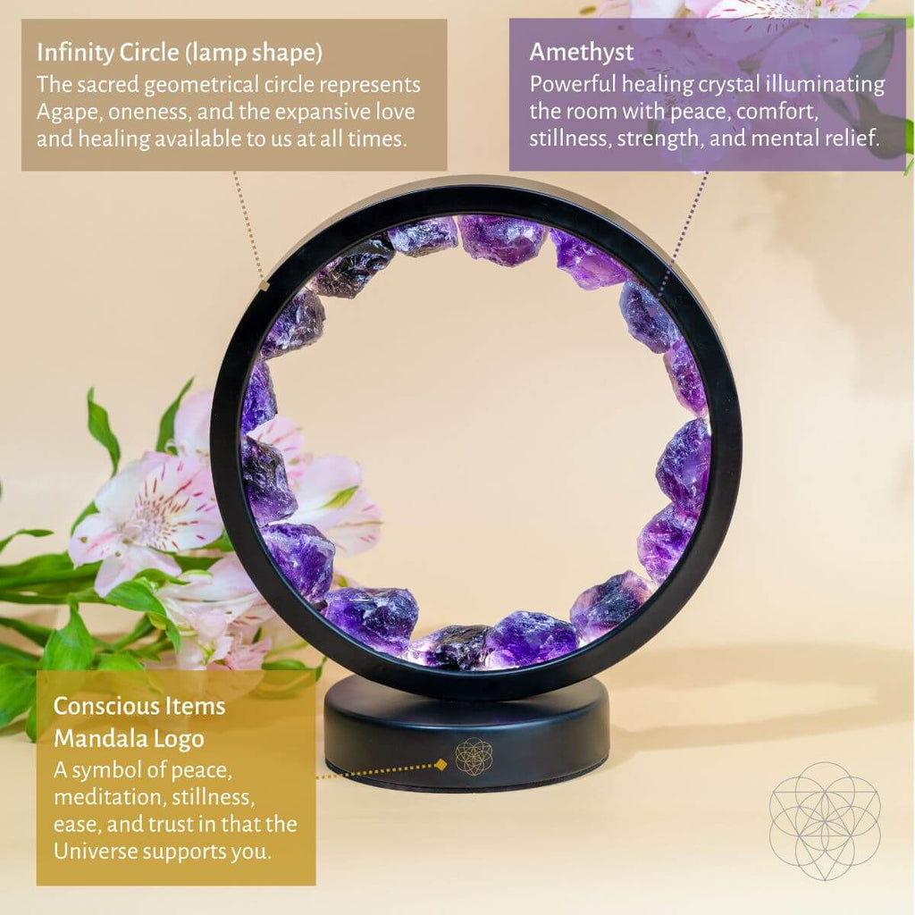 I Am At Peace — Spiritual Protection Amethyst Lamp