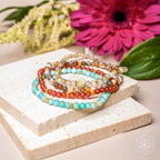 I Am Healthy Bracelet Set – Labradorite & Carnelian (4 Pack)