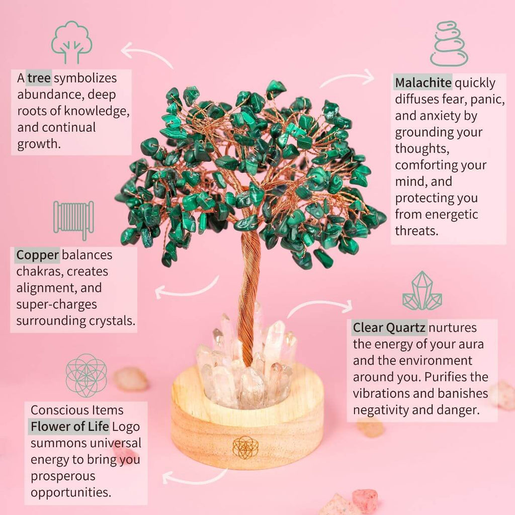 Malachite Anxiety Tree Lamp