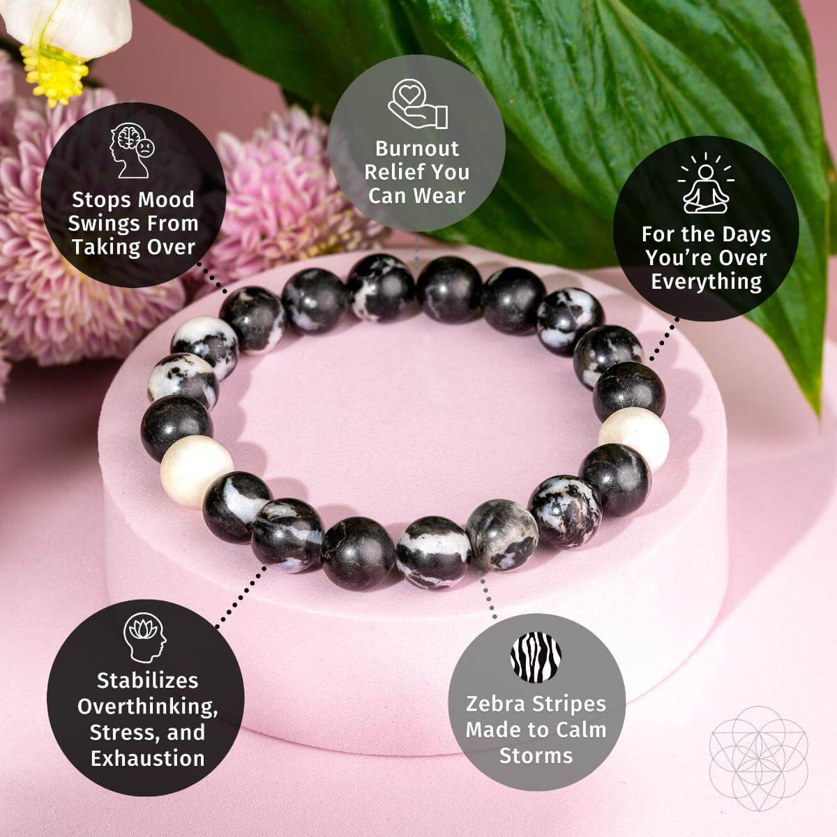Permission to Pause - The Zebra Jasper Bracelet