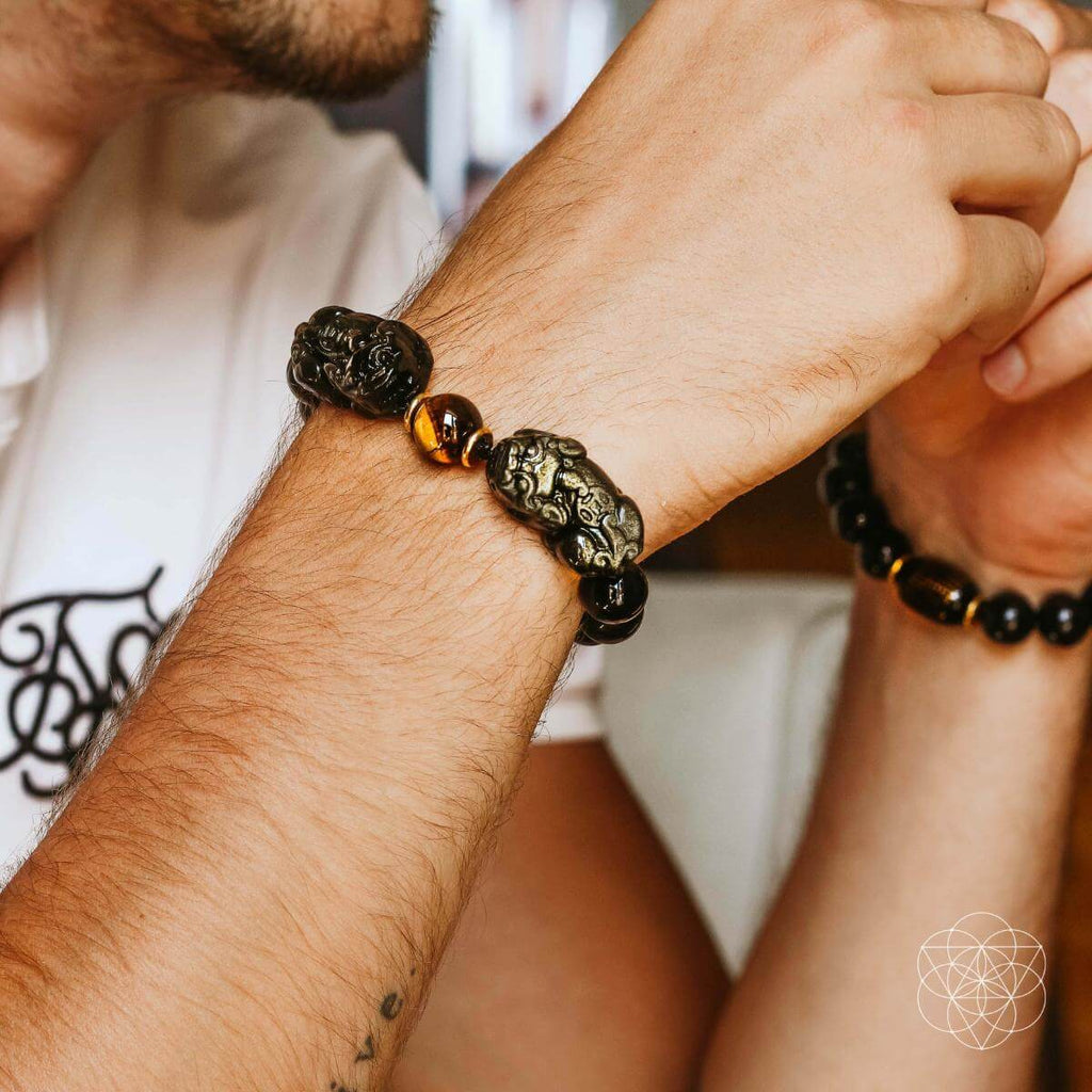 Pi Yao Wealth Bracelet – Tiger’s Eye & Obsidian