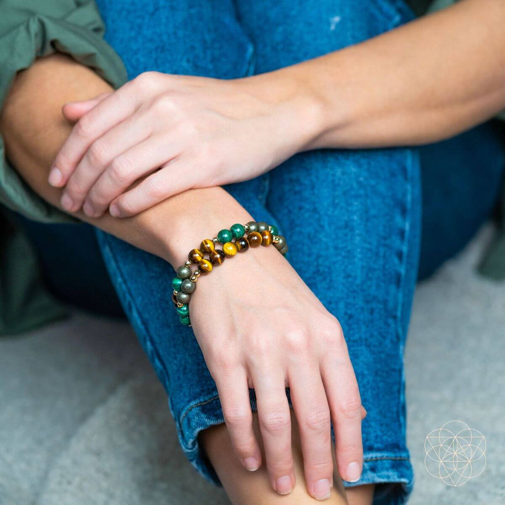 Powerhouse of Success Bracelet Set – Tiger’s Eye, Malachite, Pyrite