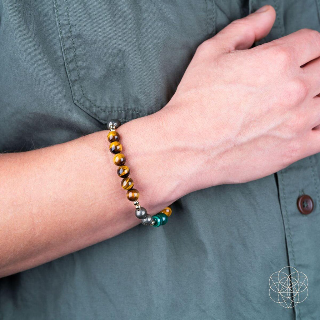 Powerhouse of Success Bracelet Set – Tiger’s Eye, Malachite, Pyrite