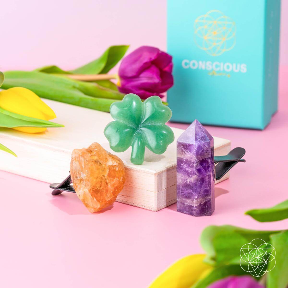 Road Guardians Car Crystal Set – Aventurine, Citrine & Amethyst