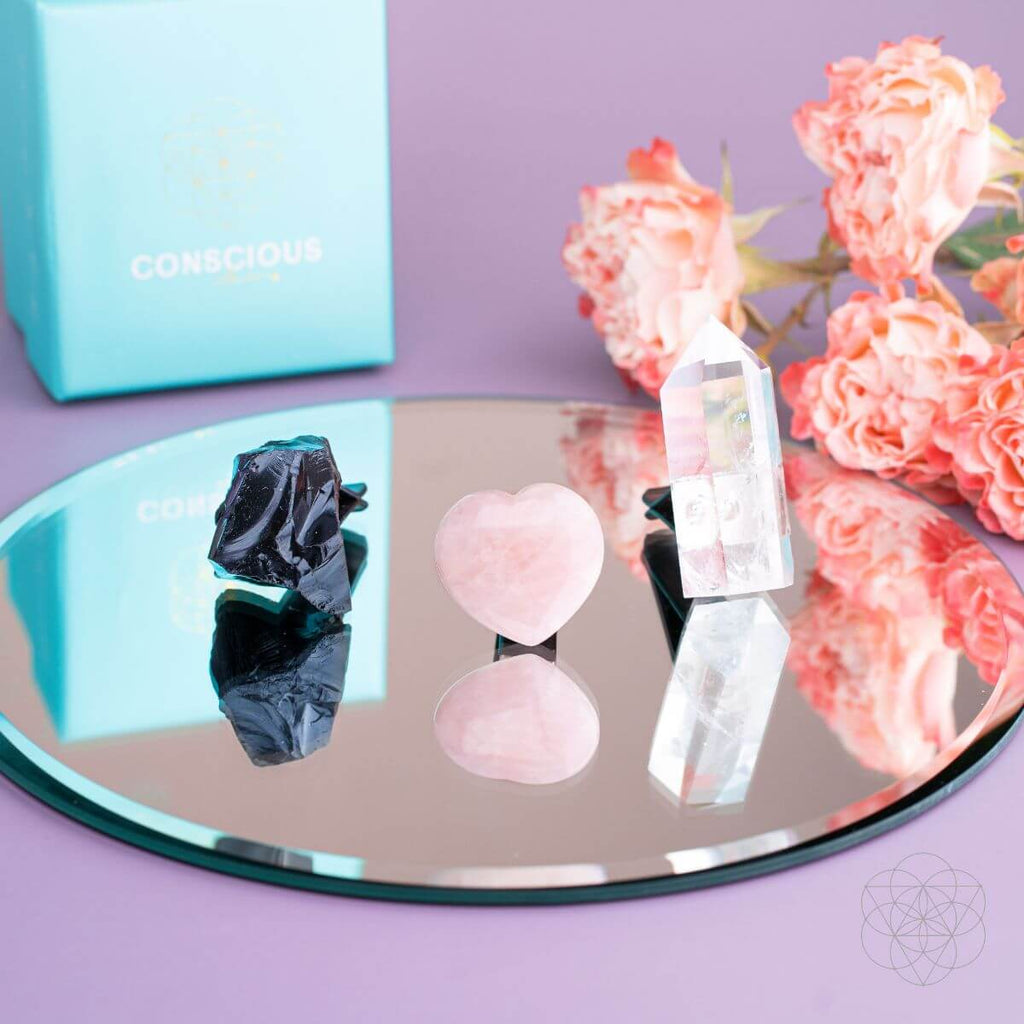 Spiritual GPS Car Crystal Kit – Obsidian & Quartz