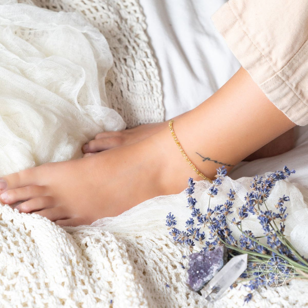 The Abundance Anklet – Genuine Citrine