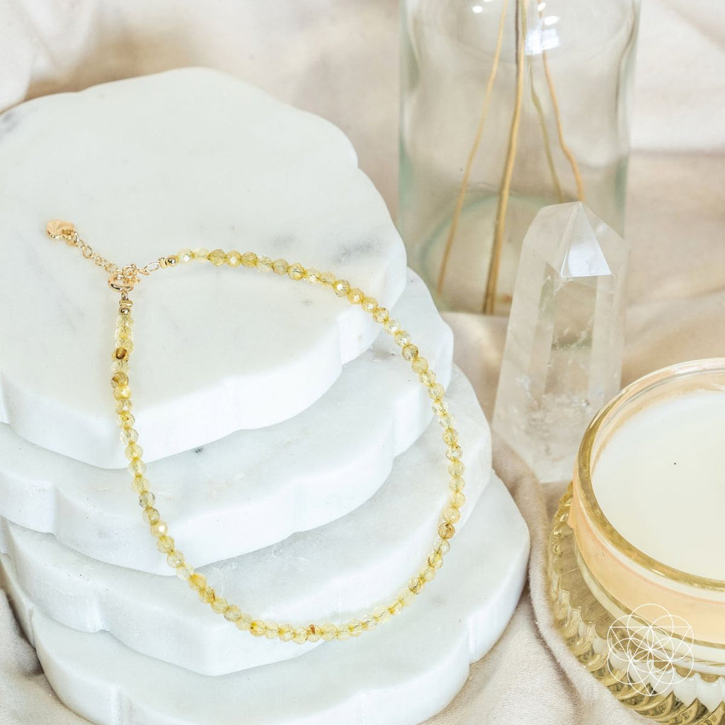 The Abundance Anklet – Genuine Citrine