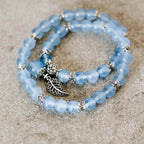 Serene Reflection Bracelet – Blue Chalcedony & Silver Leaf