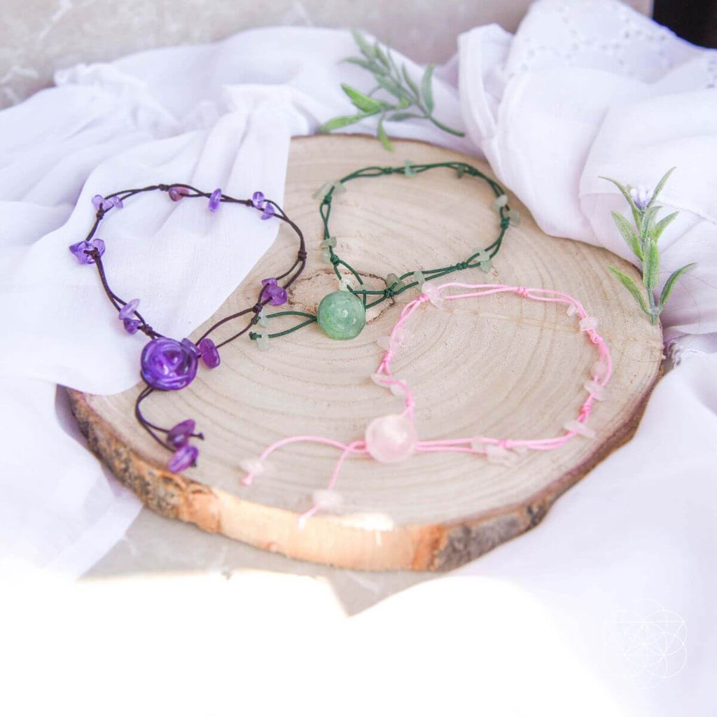 Emotional Healing Anklet – Rose Quartz