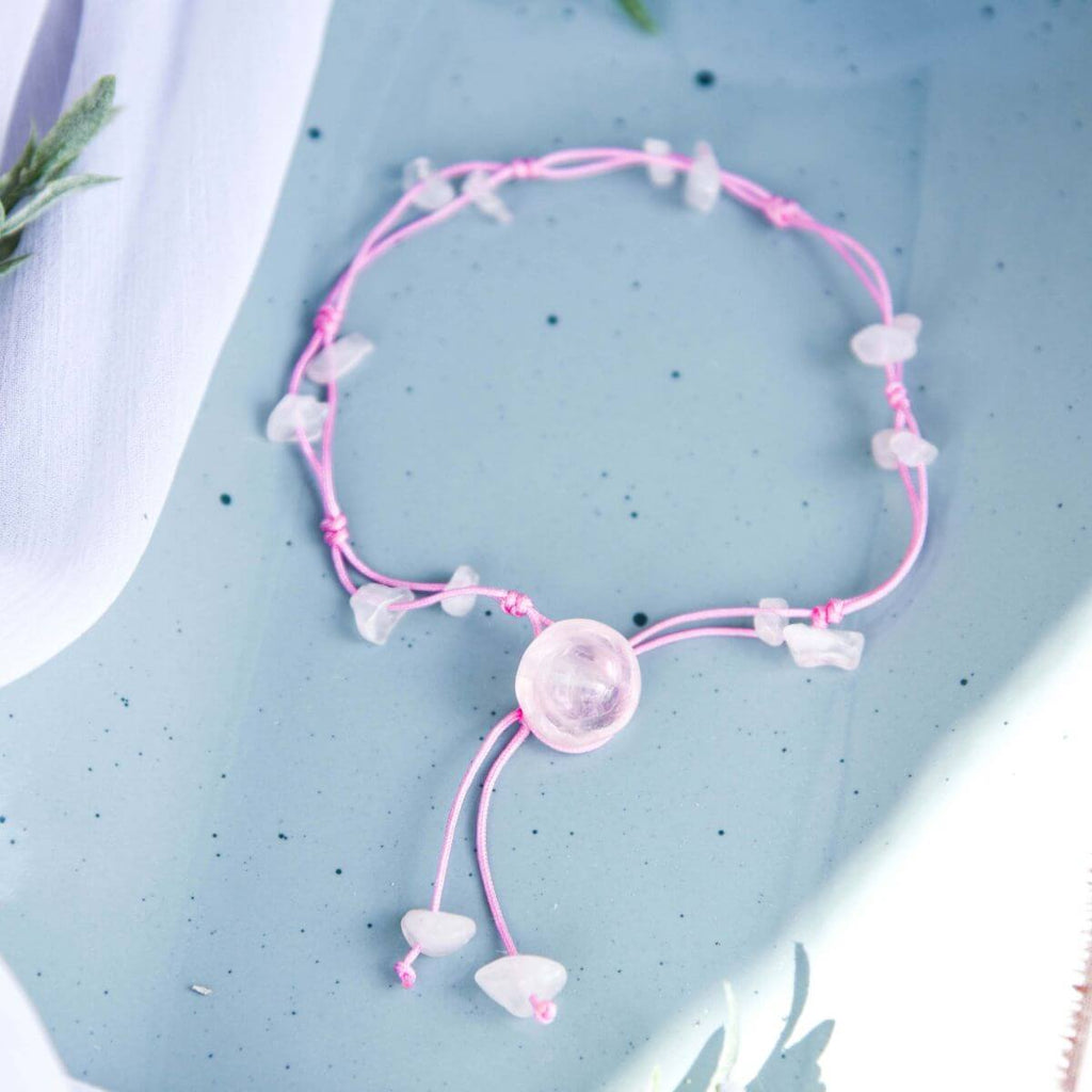 Emotional Healing Anklet – Rose Quartz