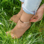 Energy Shield Anklet – Smoky Quartz & Clear Quartz