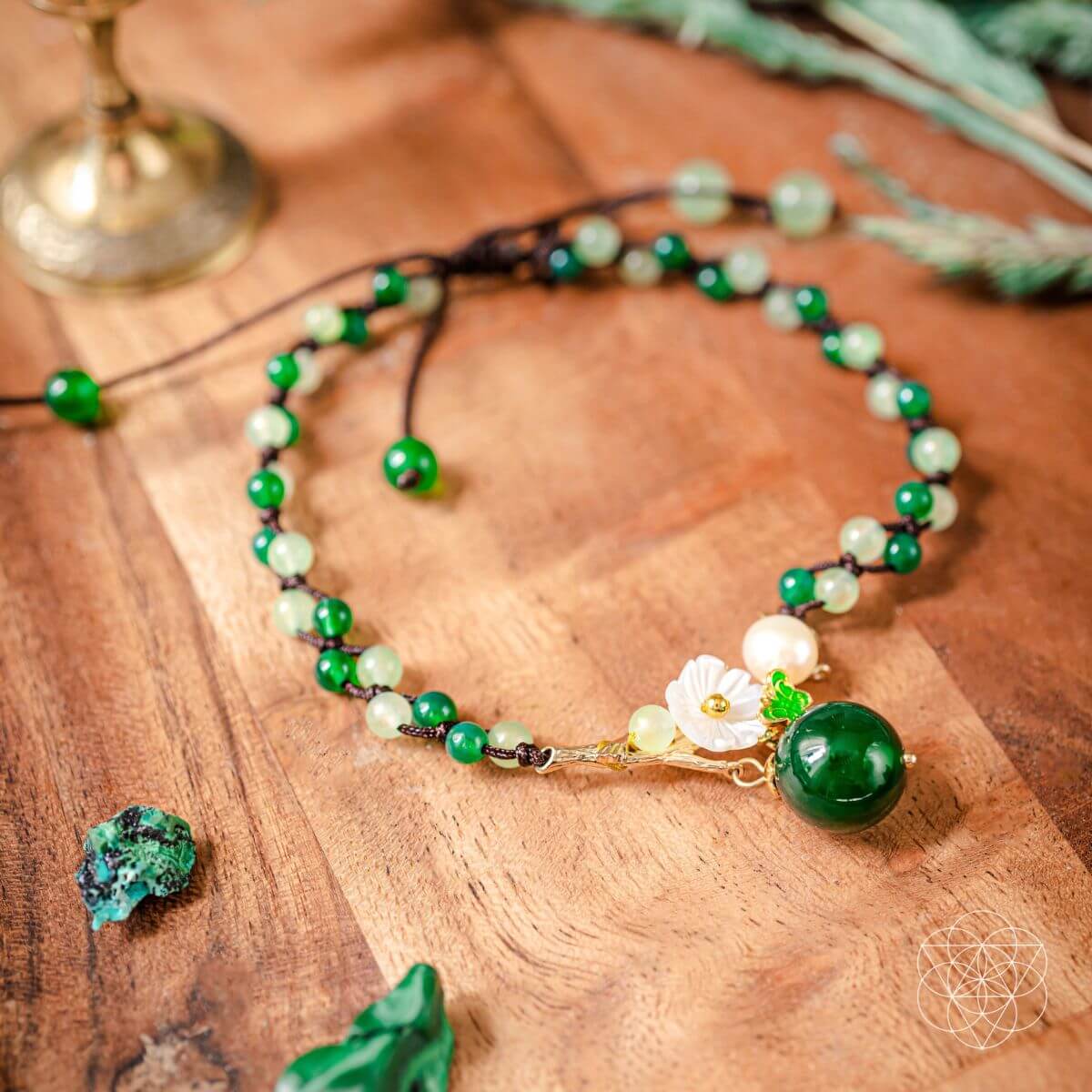 Financial Success Anklet – Jade & Agate