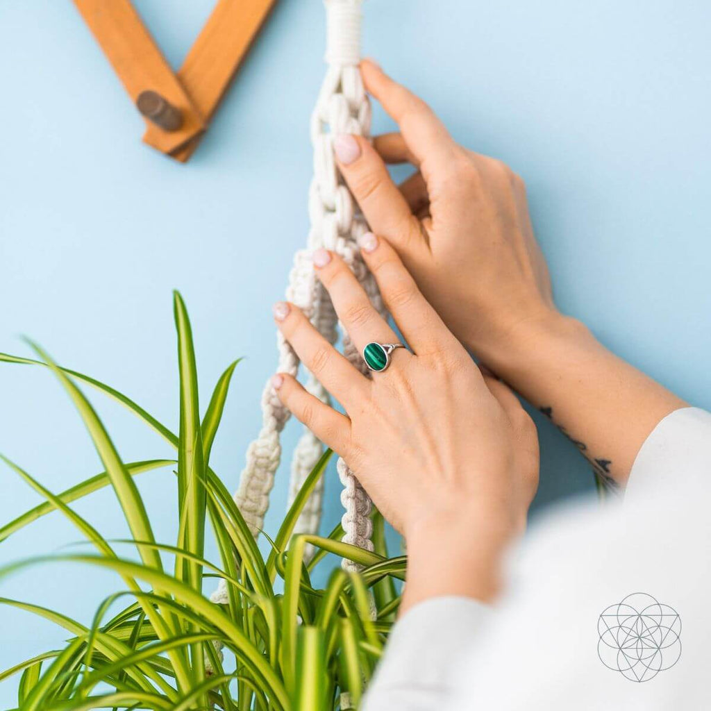 Heart-Healing Ring – Malachite Heart