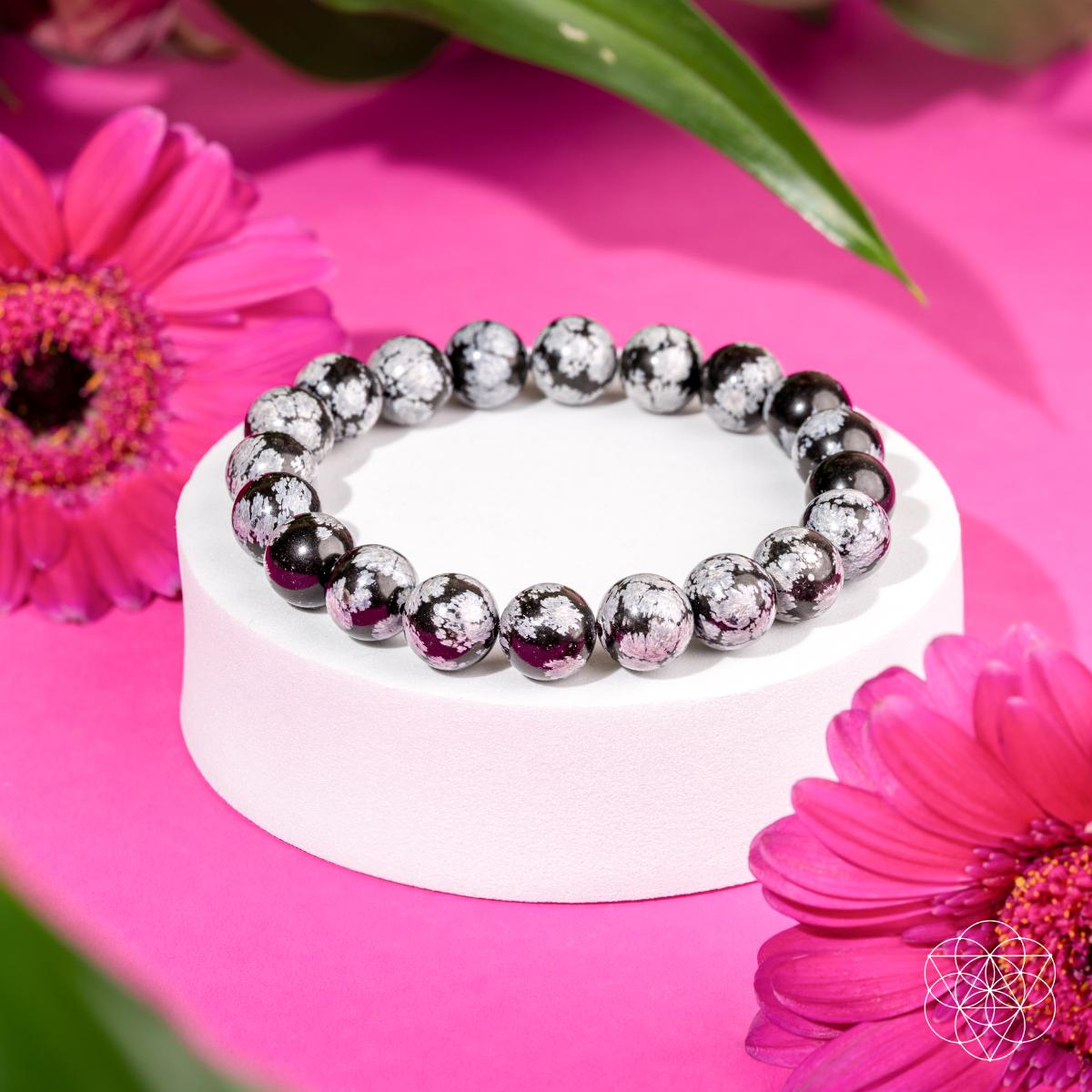 The Pattern Breaker - Snowflake Obsidian Bracelet