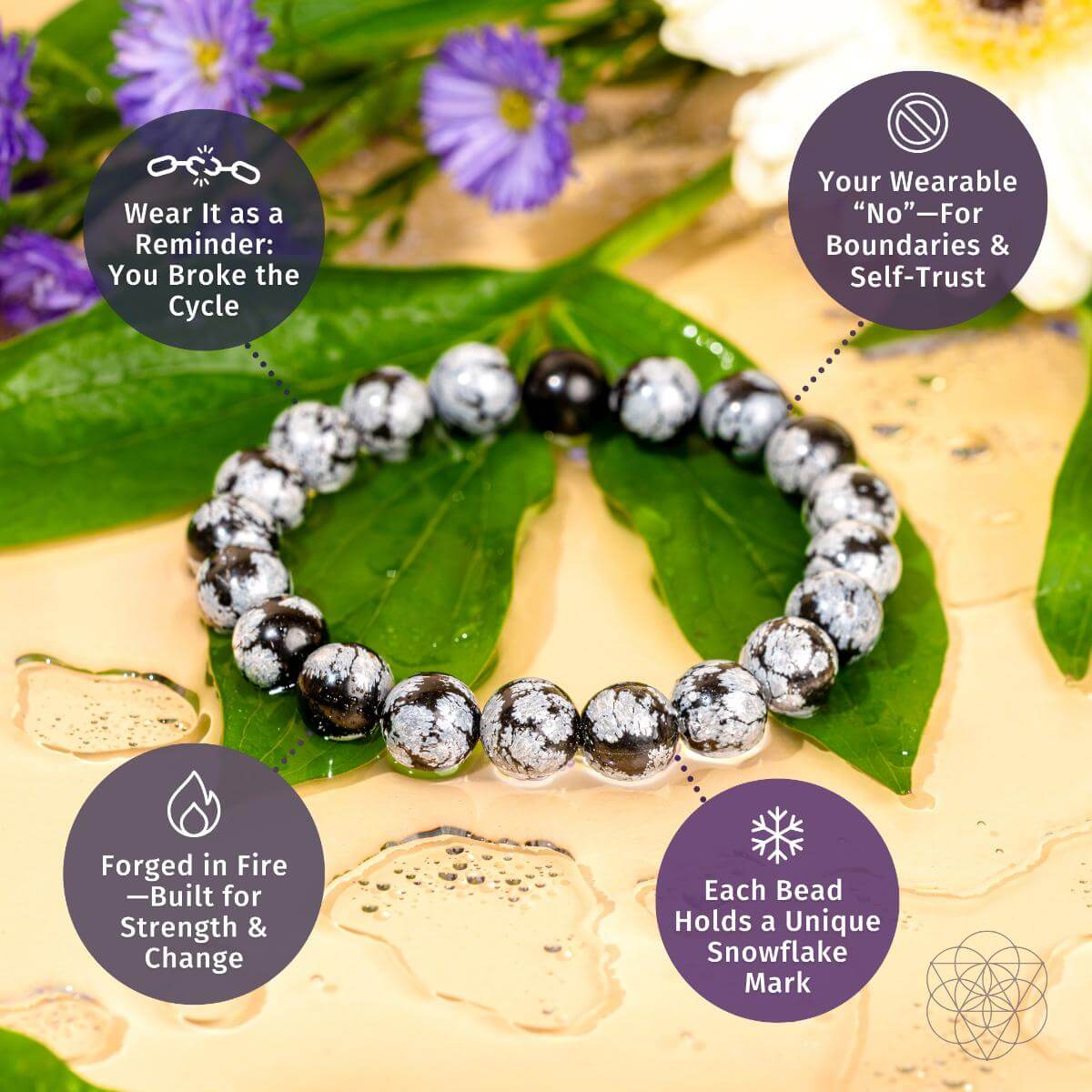 The Pattern Breaker - Snowflake Obsidian Bracelet