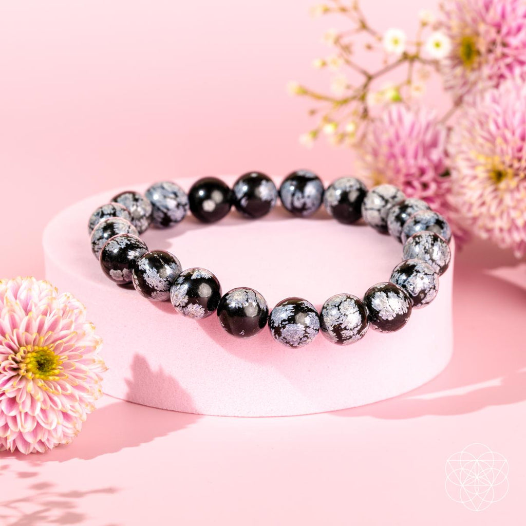 The Pattern Breaker - Snowflake Obsidian Bracelet