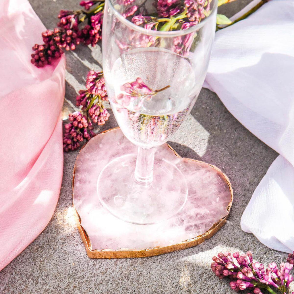 Positive Energy Coasters – Rose Quartz (Set of 2)