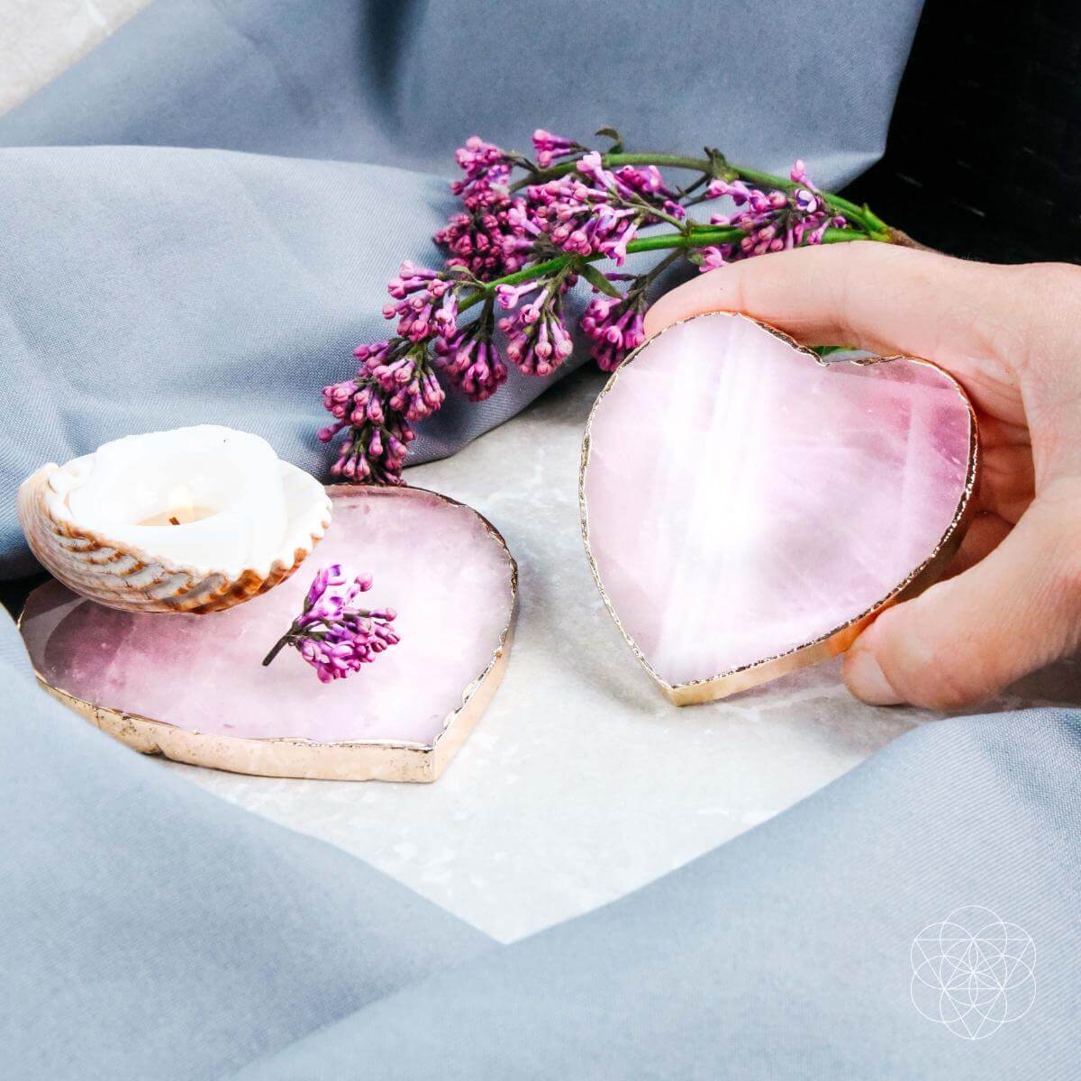Positive Energy Coasters – Rose Quartz (Set of 2)