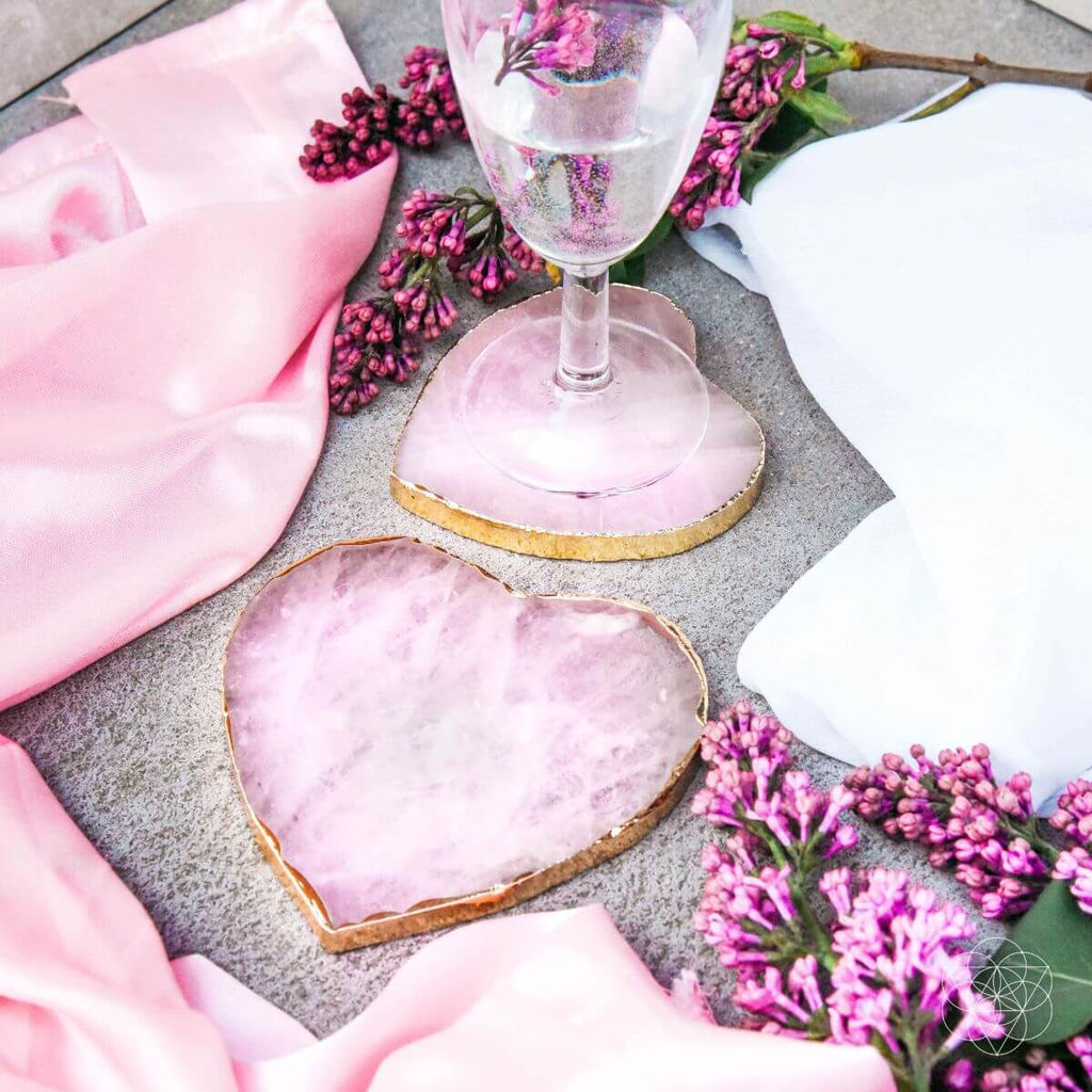 Positive Energy Coasters – Rose Quartz (Set of 2)