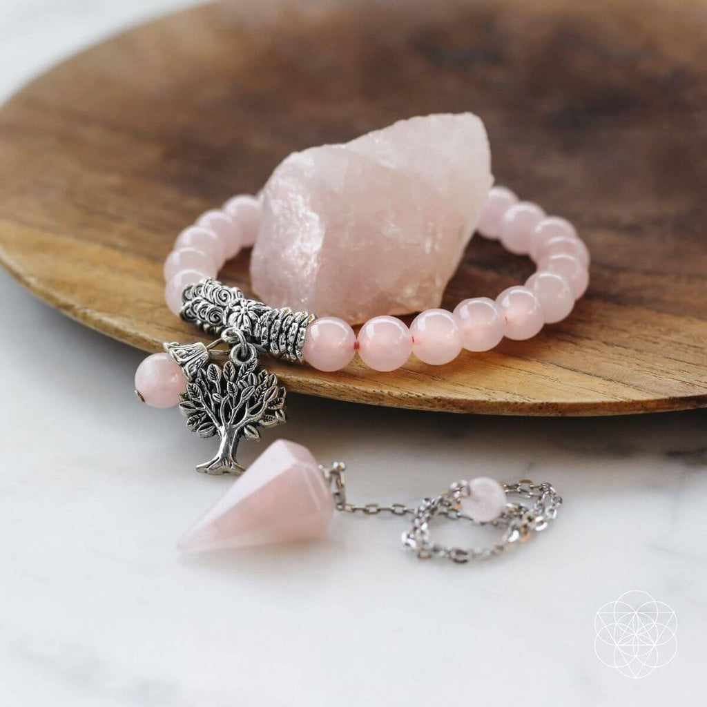 Rose Quartz Crystal Trio