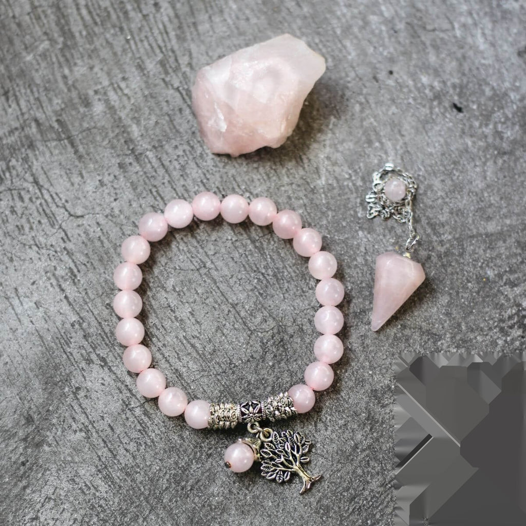Rose Quartz Crystal Trio
