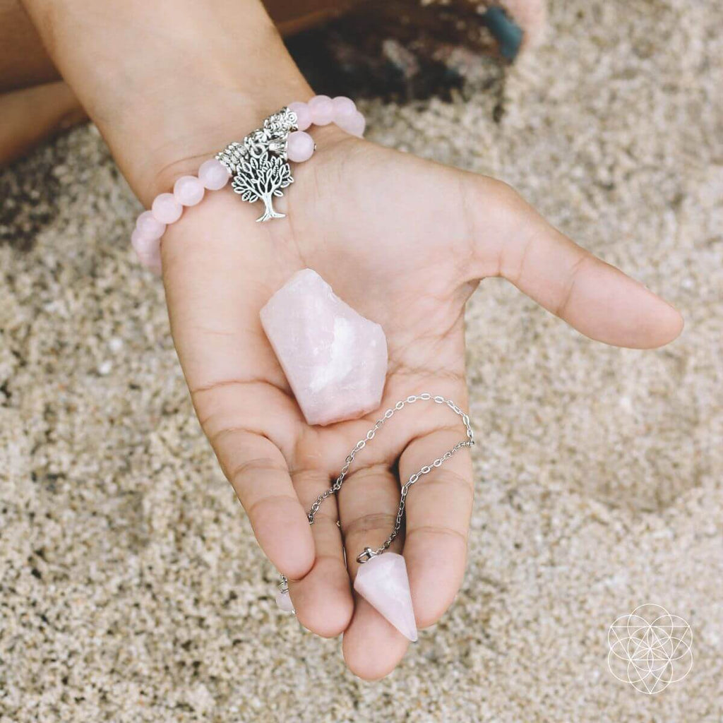Rose Quartz Crystal Trio