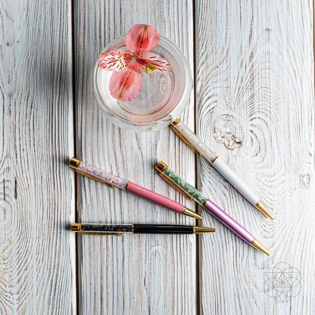 Self-Cleansing Crystal Pens – Set of 4 Gemstone Infused