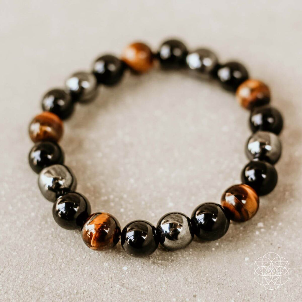 Triple Protection Bracelet – Hematite, Obsidian & Tiger’s Eye