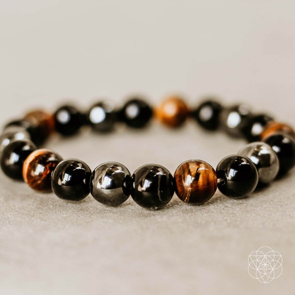 Triple Protection Bracelet – Hematite, Obsidian & Tiger’s Eye