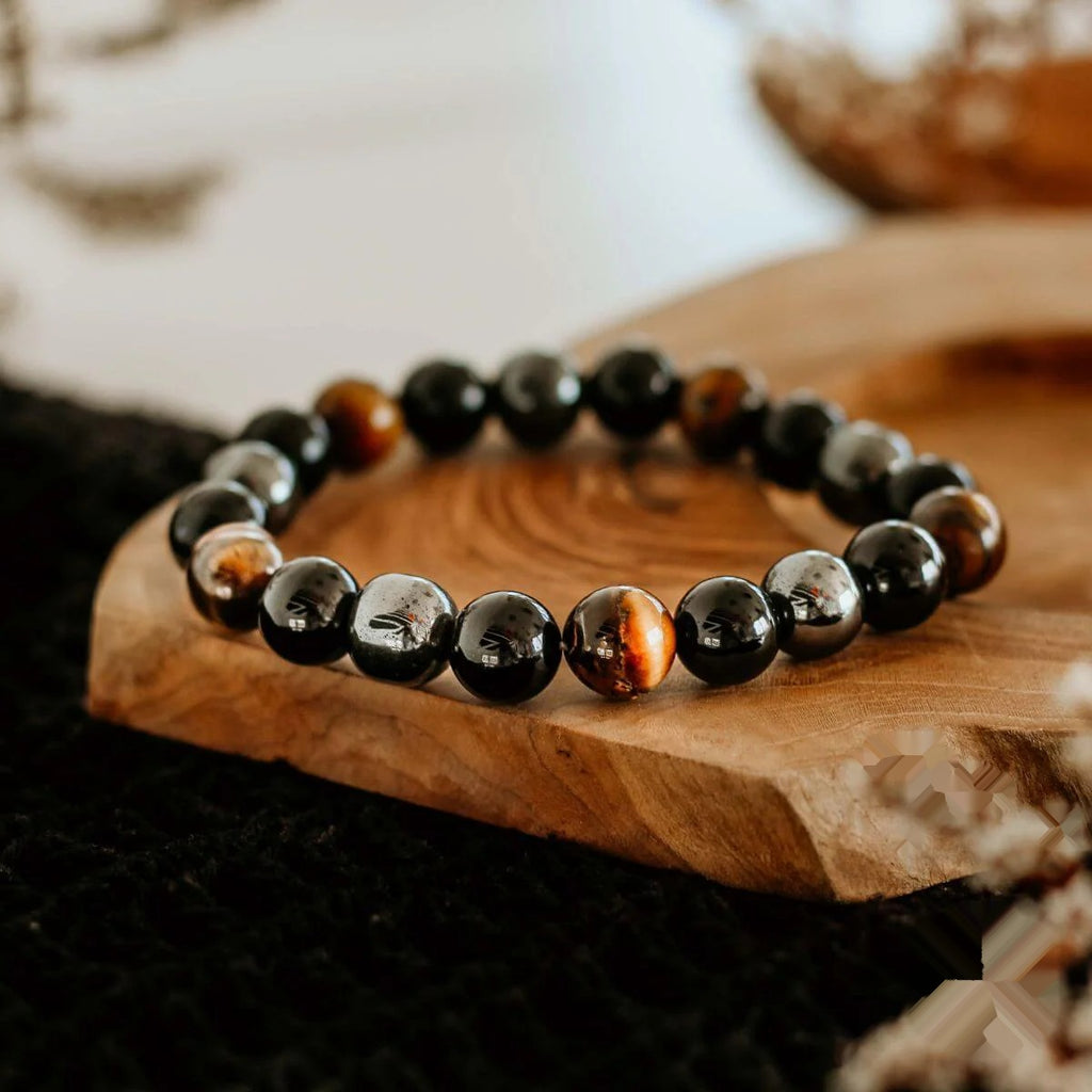 Triple Protection Bracelet – Hematite, Obsidian & Tiger’s Eye