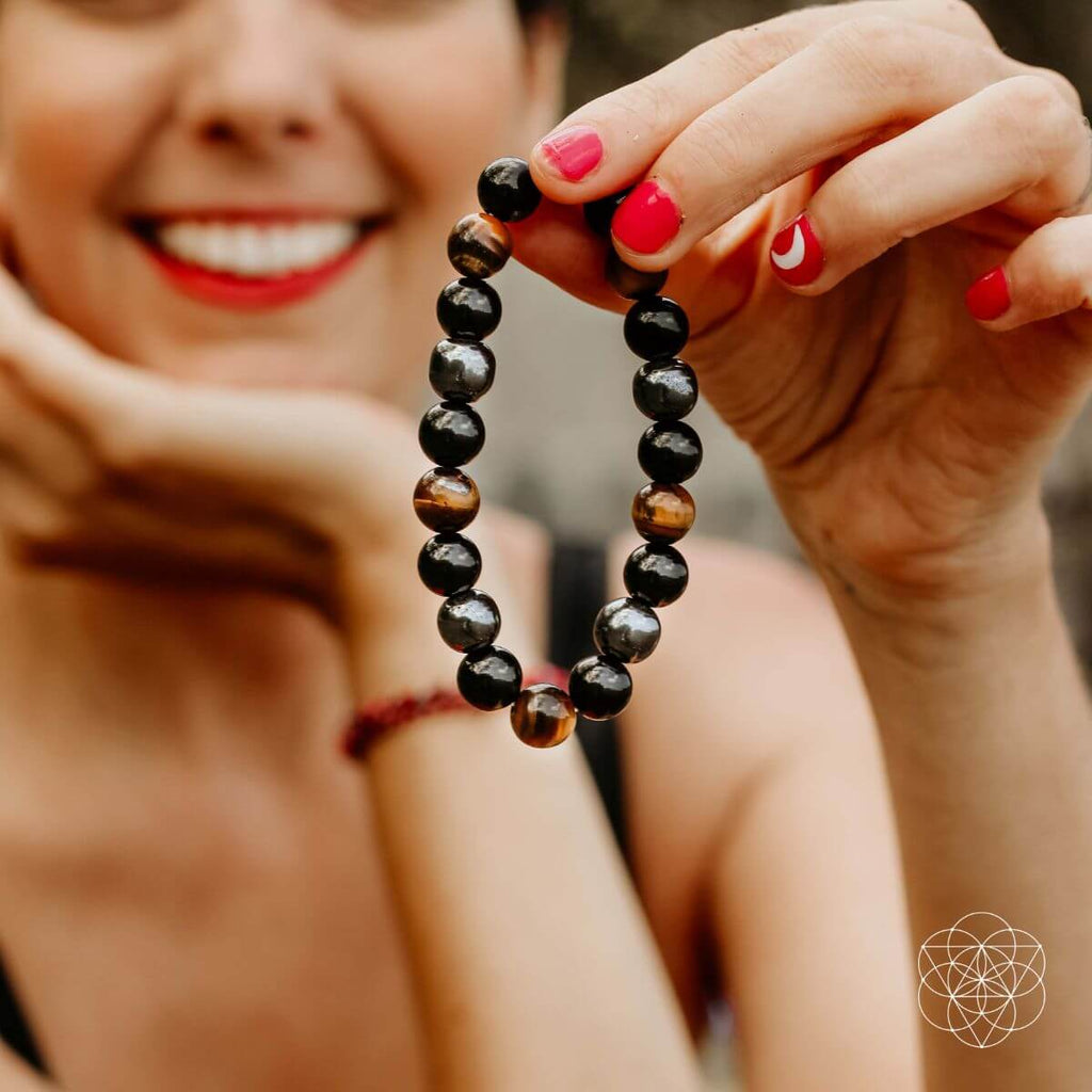 Triple Protection Bracelet – Hematite, Obsidian & Tiger’s Eye