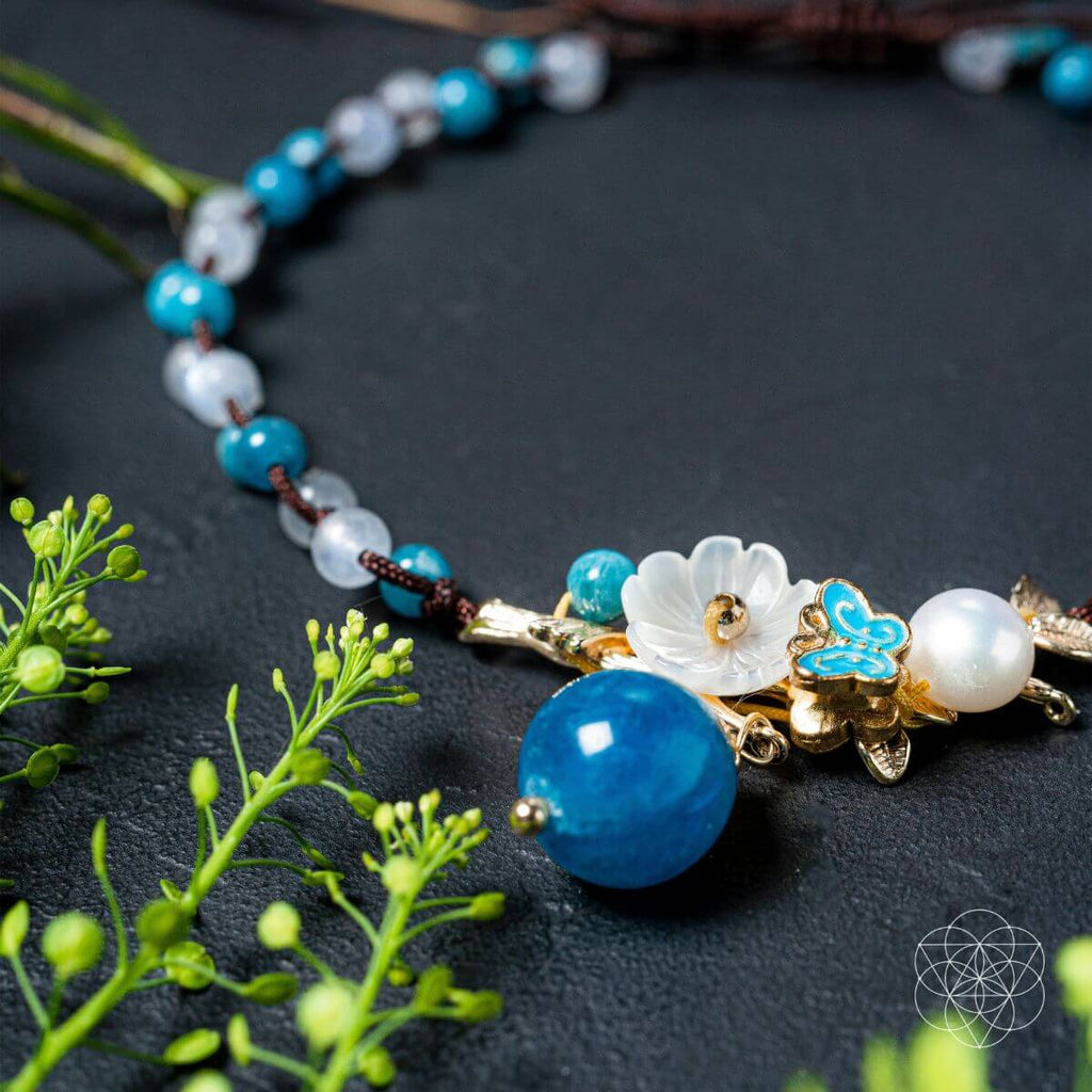 Positivity Anklet – Pearl, Moonstone & Apatite