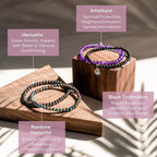 Veil of Protection Bracelet Set – Amethyst & Hematite